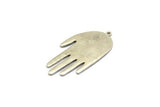 Silver Hand Charm, Antique Silver Plated Brass Hand Charm With 1 Loop, Earrings, Findings (53x27x1.5mm) N1749