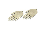 Silver Hand Charm, Antique Silver Plated Brass Hand Charm With 1 Loop, Earrings, Findings (53x27x1.5mm) N1749