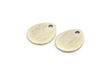 Silver Drop Charm, 6 Textured Antique Silver Plated Brass Drop Charms With 1 Hole, Stamping Blanks (12x0.70mm) M01852