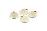 Silver Drop Charm, 6 Textured Antique Silver Plated Brass Drop Charms With 1 Hole, Stamping Blanks (12x0.70mm) M01852