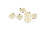 Silver Drop Charm, 6 Textured Antique Silver Plated Brass Drop Charms With 1 Hole, Stamping Blanks (12x0.70mm) M01852