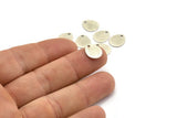 Silver Drop Charm, 6 Textured Antique Silver Plated Brass Drop Charms With 1 Hole, Stamping Blanks (12x0.70mm) M01852