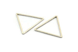 Silver Triangle Charm, 12 Antique Silver Plated Brass Open Triangle Ring Charms (27x1mm) Bs 1028