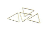 Silver Triangle Charm, 12 Antique Silver Plated Brass Open Triangle Ring Charms (27x1mm) Bs 1028