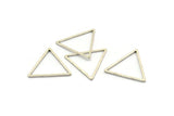 Silver Triangle Charm, 12 Antique Silver Plated Brass Open Triangle Ring Charms (24x1mm) Bs 1027