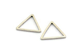 Silver Triangle Charm, 24 Antique Silver Plated Brass Open Triangle Ring Charms (17x1mm) Bs 1025