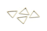 Silver Triangle Charm, 24 Antique Silver Plated Brass Open Triangle Ring Charms (17x1mm) Bs 1025