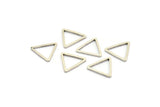 Silver Triangle Charm, 24 Antique Silver Plated Brass Open Triangle Ring Charms (14x1mm) BS 1023