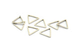 Silver Triangle Charm, 24 Antique Silver Plated Brass Open Triangle Ring Charms (14x1mm) BS 1023