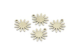 Silver Sun Charm, 12 Antique Silver Plated Brass Sun Charms With 1 Loop, Findings (17x15x0.80mm) M01307
