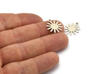 Silver Sun Charm, 12 Antique Silver Plated Brass Sun Charms With 1 Loop, Findings (17x15x0.80mm) M01307