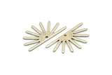 Silver Sun Charm, 12 Antique Silver Plated Brass Sun Charms With 1 Hole (25x13x0.70mm) M01396