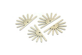 Silver Sun Charm, 12 Antique Silver Plated Brass Sun Charms With 1 Hole (25x13x0.70mm) M01396