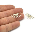 Silver Sun Charm, 12 Antique Silver Plated Brass Sun Charms With 1 Hole (25x13x0.70mm) M01396