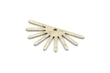 Silver Sun Charm, 12 Textured Antique Silver Plated Brass Sun Charms With 1 Hole (25x13x0.70mm) M01402