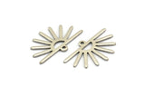 Silver Sun Charm, 12 Antique Silver Plated Brass Sun Charms With 1 Hole (25x16x0.70mm) M01392