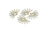 Silver Sun Charm, 12 Antique Silver Plated Brass Sun Charms With 1 Hole (25x16x0.70mm) M01392