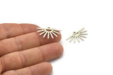 Silver Sun Charm, 12 Antique Silver Plated Brass Sun Charms With 1 Hole (25x16x0.70mm) M01392