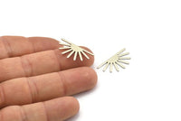Silver Sun Blank, 12 Antique Silver Plated Brass Sun Blanks, Findings (25x13x0.70mm) M01395