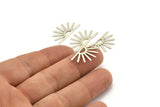 Silver Sun Blank, 12 Antique Silver Plated Brass Sun Blanks, Findings (25x13x0.70mm) M01397