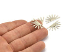 Silver Sun Blank, 12 Textured Antique Silver Plated Brass Sun Blanks, Findings (25x13x0.70mm) M01398