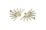Silver Sun Charm, 12 Textured Antique Silver Plated Brass Sun Charms With 2 Loops (25x17x0.70mm) M01400