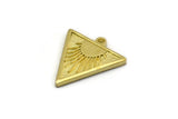 Brass Triangle Charm, 4 Raw Brass Triangle Charms With 1 Loop, Sun Findings, Sun Rising Findings (20x18x1.7mm) N2370