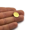 Brass Oval Charm, 4 Raw Brass Oval Charms With 1 Loop, Sun Findings, Sun Rising Findings (20x15x1.7mm) N2367