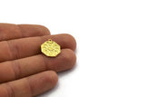 Brass Octagon Charm, 4 Raw Brass Octagon Charms With 1 Loop, Moon Findings, Moon Phases Findings, Star Findings (19x16x1.4mm) N2329