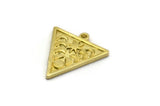 Brass Triangle Charm, 4 Raw Brass Triangle Charms With 1 Loop, Moon Findings, Moon Phases Findings, Star Findings (20x18x1.4mm) N2351