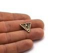 Brass Triangle Charm, Raw Brass Triangle Charms With 1 Loop, Copper Moon Phases Findings, Copper Star Findings (20x18x1.4mm) N2353