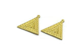 Brass Triangle Charm, 2 Raw Brass Triangle Charms With 1 Loop, Moon Findings, Moon Phases Findings, Star Findings (26x25x1.5mm) N2360