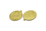Brass Oval Charm, 2 Raw Brass Oval Charms With 1 Loop, Moon Findings, Moon Phases Findings, Star Findings (30x23x1.5mm) N2316