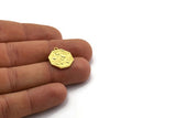 Brass Octagon Charm, 4 Raw Brass Octagon Charms With 1 Loop, Cloud Findings, Moon And Star Findings (19x16x1.5mm) N2332