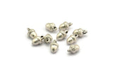Silver Acorn Bead, 4 Antique Silver Plated Brass Acorn Beads With 1 Loop, Connectors, Beads (10x6mm) BS 2207