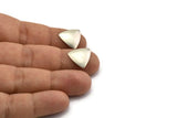 Silver Triangle Charm, 12 Antique Sİlver Plated Brass Triangle Charms (15mm) Bs 1273