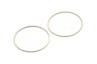 52mm Circle Connectors - 6 Antique Silver Plated Brass Circle Connectors (52x1.3x1mm) A6095 H0201