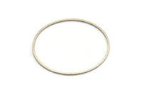 48mm Circle Connectors, 8 Antique Silver Plate Brass Circle Connectors (48x1x1mm) A4074