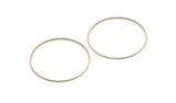 48mm Circle Connectors, 8 Antique Silver Plate Brass Circle Connectors (48x1x1mm) A4074