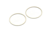 43mm Circle Connectors - 6 Antique Silver Plated Brass Circle Connectors (43x1.4x1mm) A6097 H0066