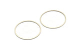 43mm Circle Connectors - 6 Antique Silver Plated Brass Circle Connectors (43x1.4x1mm) A6097 H0066