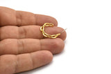 Gold Chain Earring, 2 Gold Plated Brass Soldered Chain Shaped Stud Earrings (20x4mm) N1933
