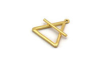 Gold Element Charm, Gold Plated Brass Air Element Symbol Charm With 1 Loop (26x25mm) N1972