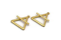 Gold Element Charm, Gold Plated Brass Air Element Symbol Charm With 1 Loop (26x25mm) N1972