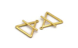 Gold Element Charm, Gold Plated Brass Air Element Symbol Charm With 1 Loop (26x25mm) N1972