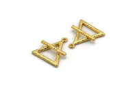 Gold Element Charm, Textured Gold Plated Brass Air Element Symbol Charm With 1 Loop (26x23mm) N1974