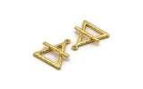 Gold Element Charm, Textured Gold Plated Brass Air Element Symbol Charm With 1 Loop (26x23mm) N1974