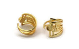 Gold Ring, Gold Plated Brass Ring With 1 Stone Setting - Pad Size 6mm N1951