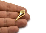 Gold Bird Skull, Gold Plated Brass Snowflake Patterned Bird Skull Charm With 1 Loop, Pendant, Earring Finding (36x15x6mm) N1962
