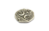 Silver Irregular Charm, 2 Antique Silver Plated Brass Crescent And Star Irregular Shaped Charms With 1 Hole, Pendants (19x19x1.2mm) N1936